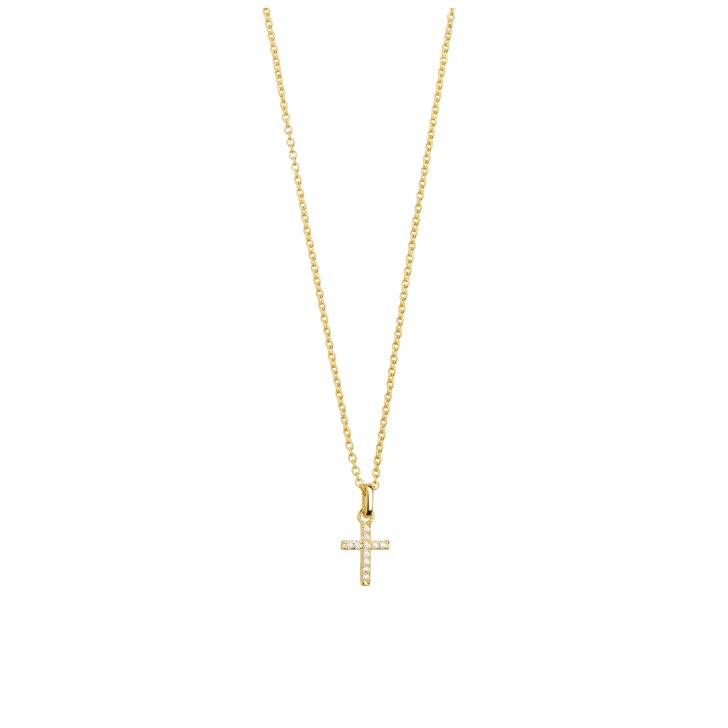 xenox-kreuz-halskette-925-sterlingsilber-18k-vergoldet-mit-zirkonia image 1