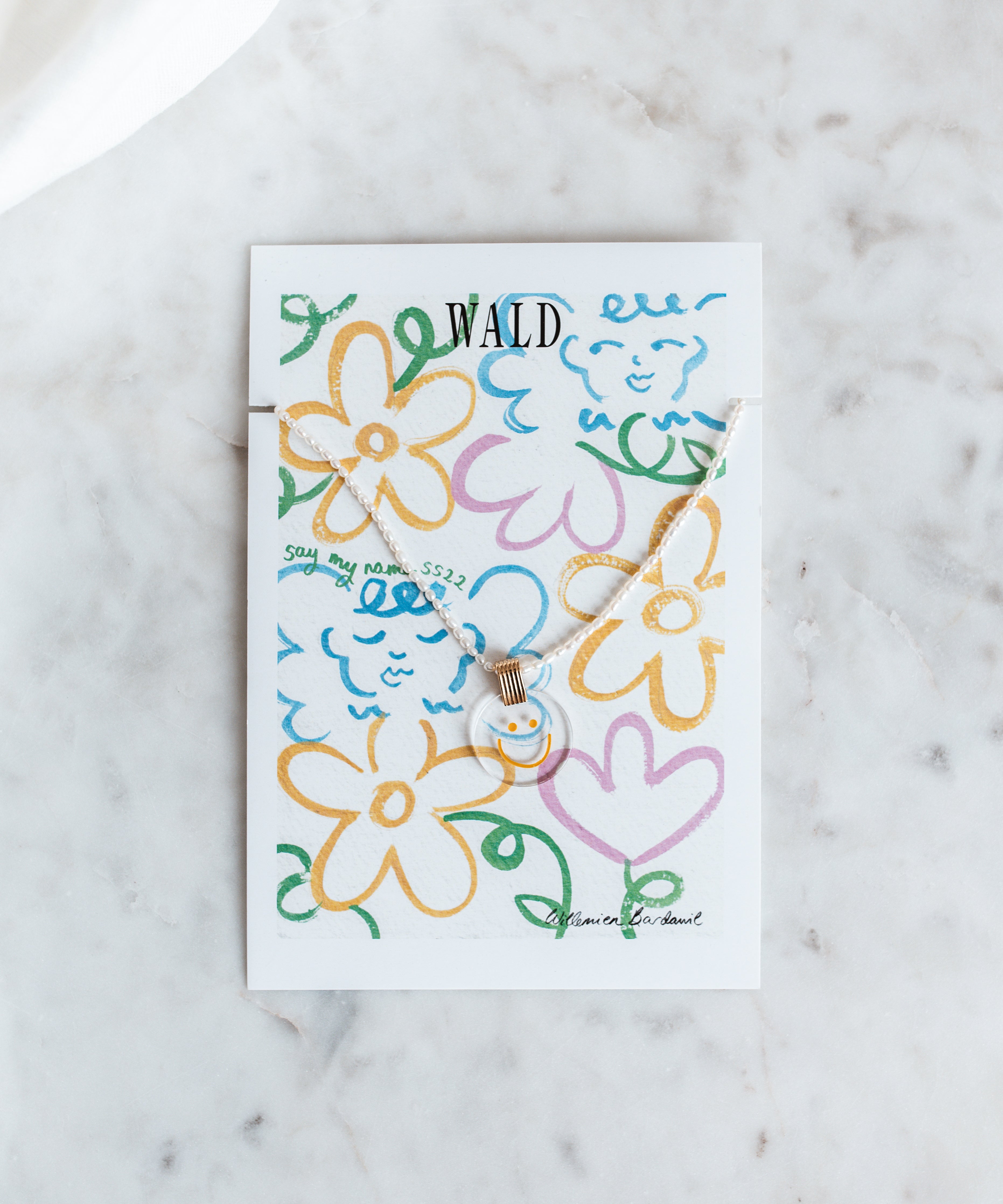 wald-berlin-smilie-dude-pearl-medaillon-halskette-achatperlen-40-45-cm image 4