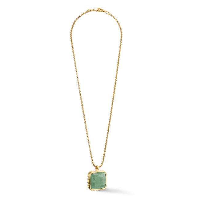 coeur-de-lion-halskette-amulett-spikes-square-aventurin-gold-gr-n-edelstein-edel image 1