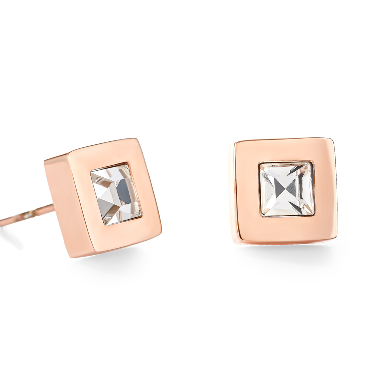 coeur-de-lion-ohrringe-quadrat-edelstahl-ros-gold-kristall-brilliant-square-ohrs image 2