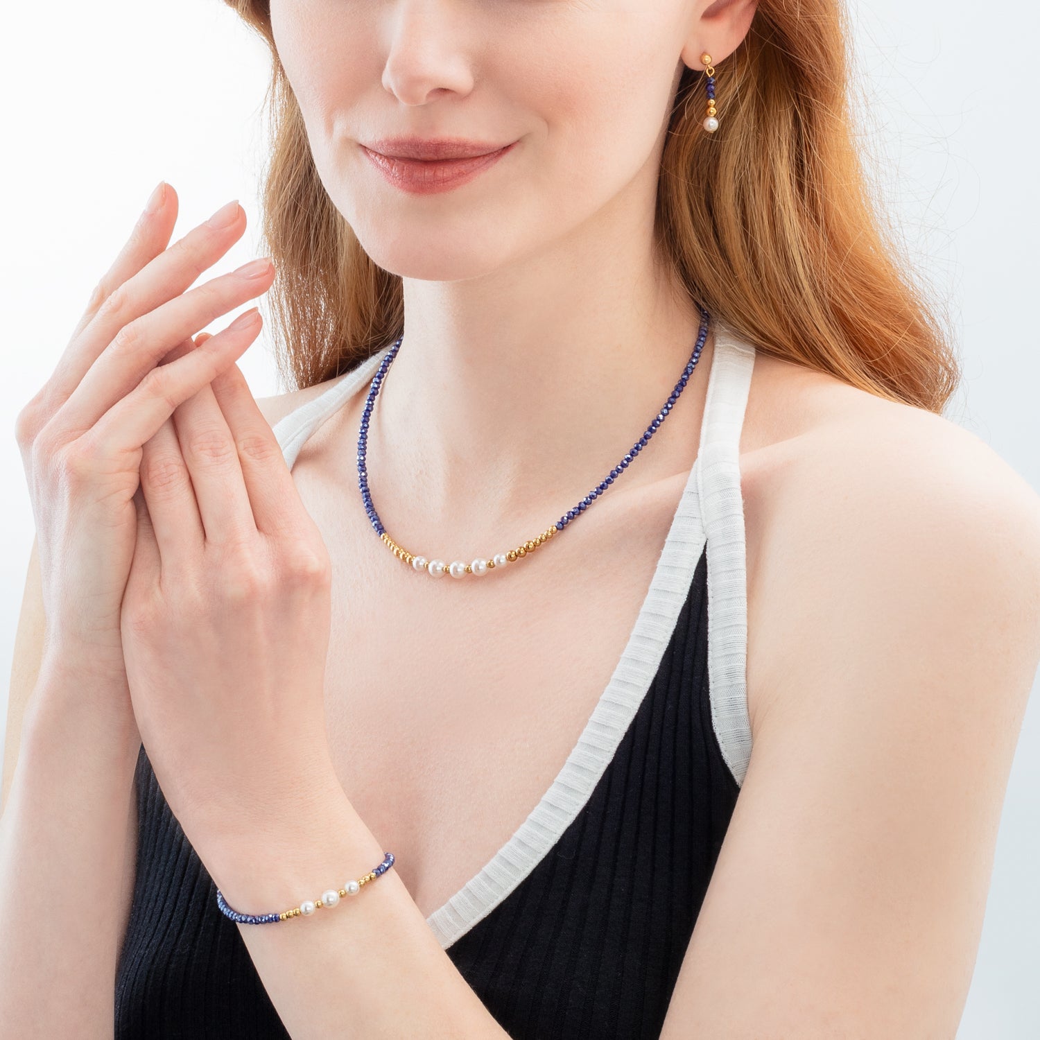 coeur-de-lion-pearl-line-ohrringe-gold-blau image 4