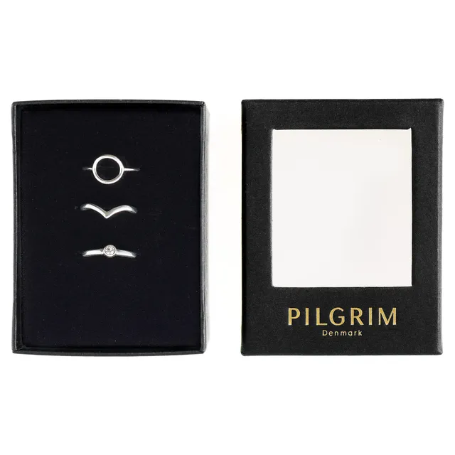 pilgrim-geschenkset-harlan-3-in-1-stapelringe-versilbert image 1