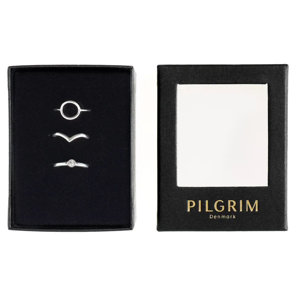 pilgrim-geschenkset-harlan-3-in-1-stapelringe-versilbert image 1