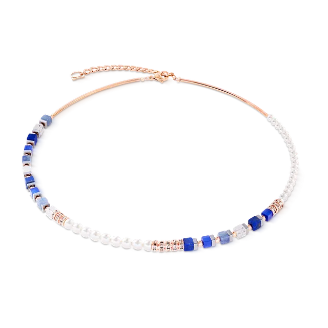 coeur-de-lion-precious-fusion-offset-halskette-ros-gold-blau-42-cm-6-cm image 1