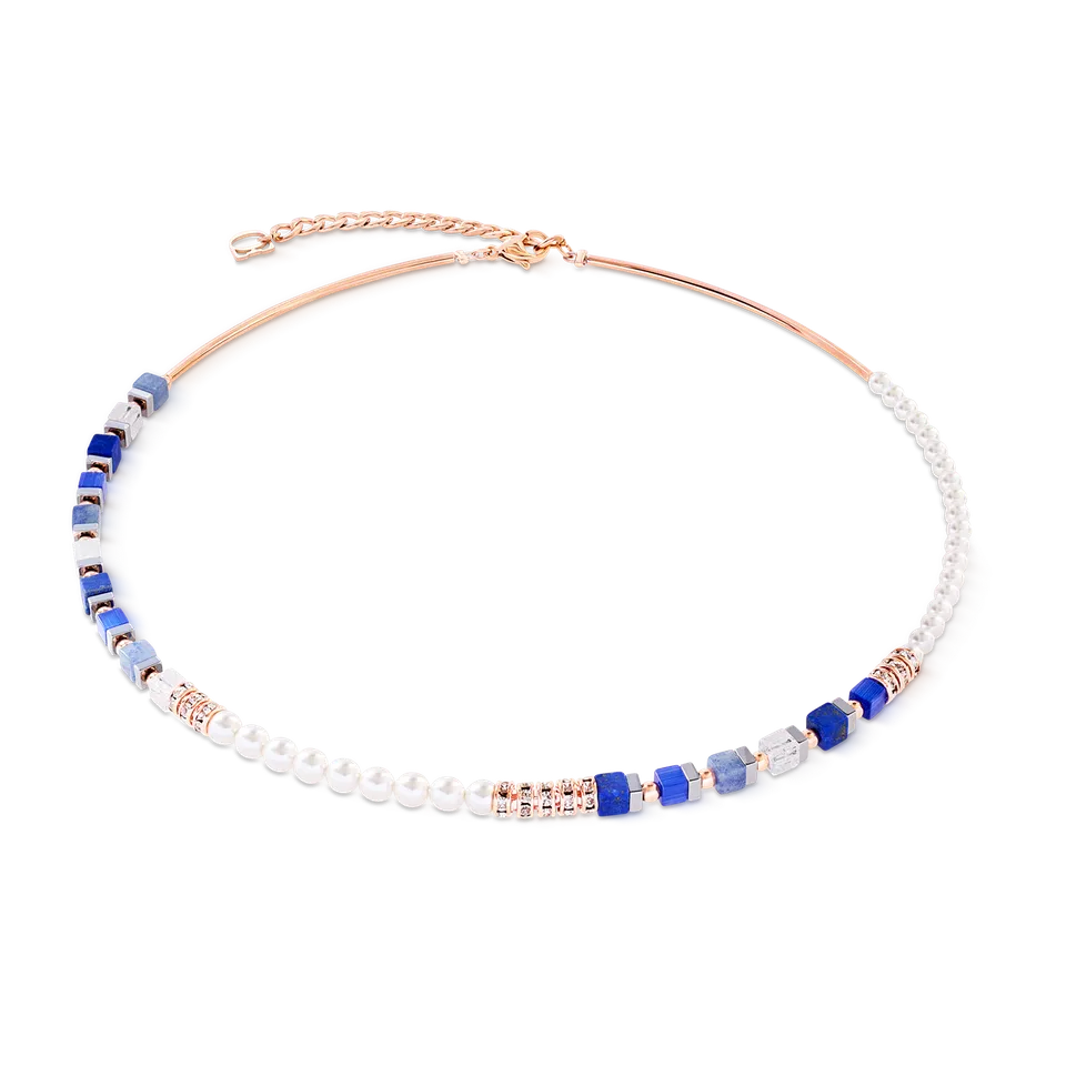 coeur-de-lion-precious-fusion-offset-halskette-ros-gold-blau-42-cm-6-cm image 1