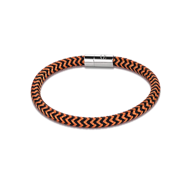 coeur-de-lion-armband-metall-geflochten-orange-schwarz-18-5-cm image 1