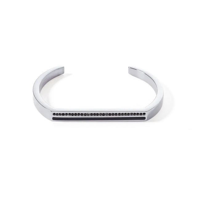 coeur-de-lion-brilliant-square-cuff-square-stripes-armreif-silber-schwarz image 1