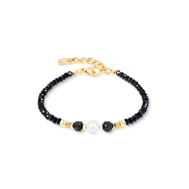 coeur-de-lion-armband-astoria-noir-pearl-gold-s-wasserperlen-spinell-17-5-3-cm image 1