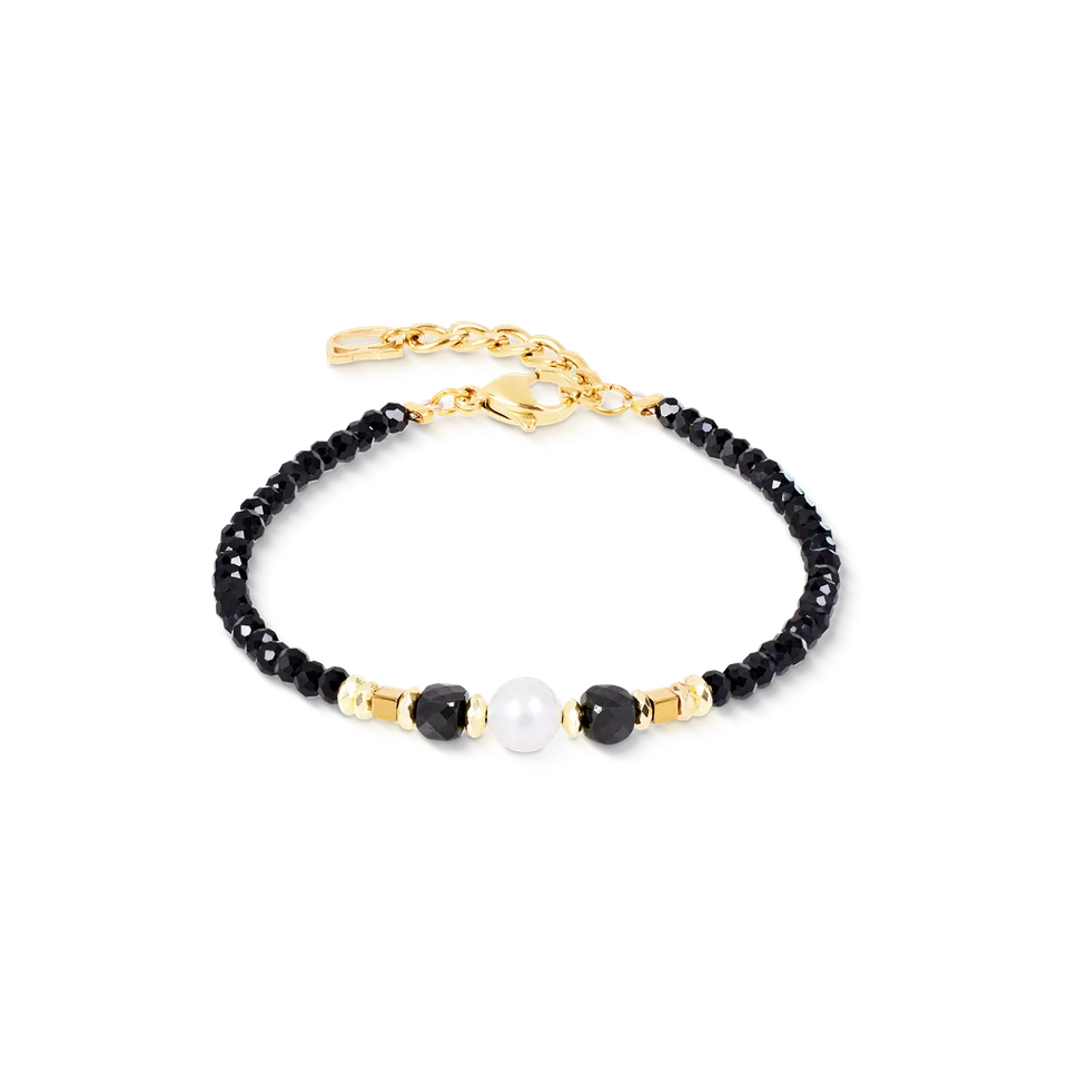 coeur-de-lion-armband-astoria-noir-pearl-gold-s-wasserperlen-spinell-17-5-3-cm image 1