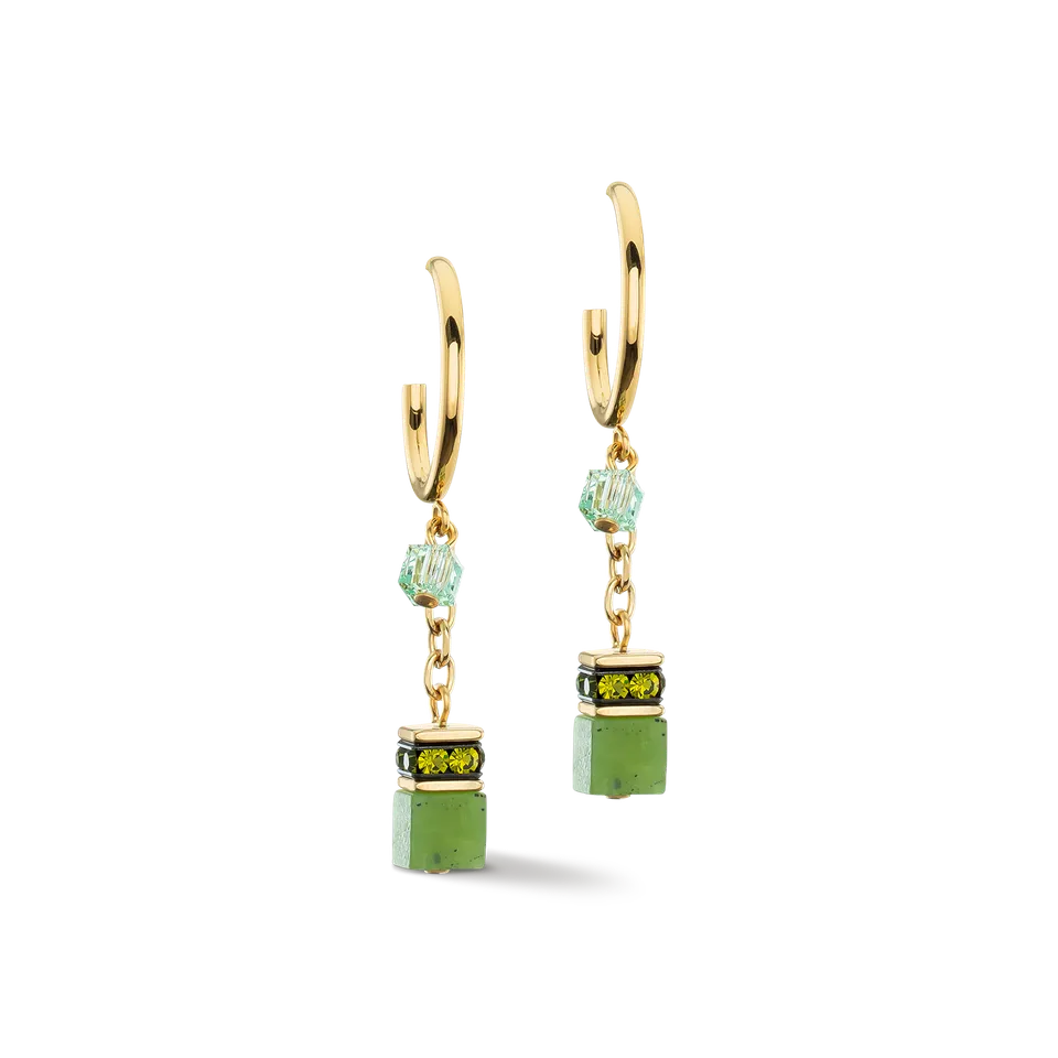 coeur-de-lion-ohrringe-creole-geocube-festive-layer-gold-gr-n-2-cm image 1