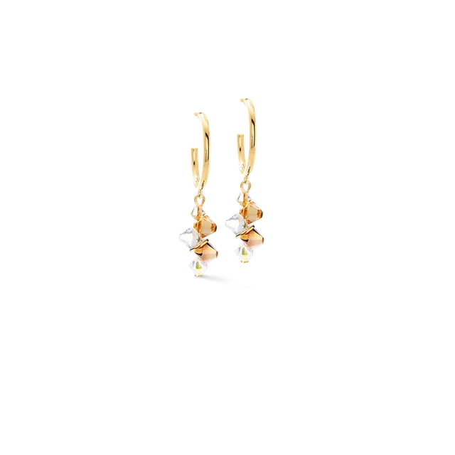 coeur-de-lion-ohrringe-dancing-crystals-gold-beige-creolen image 1