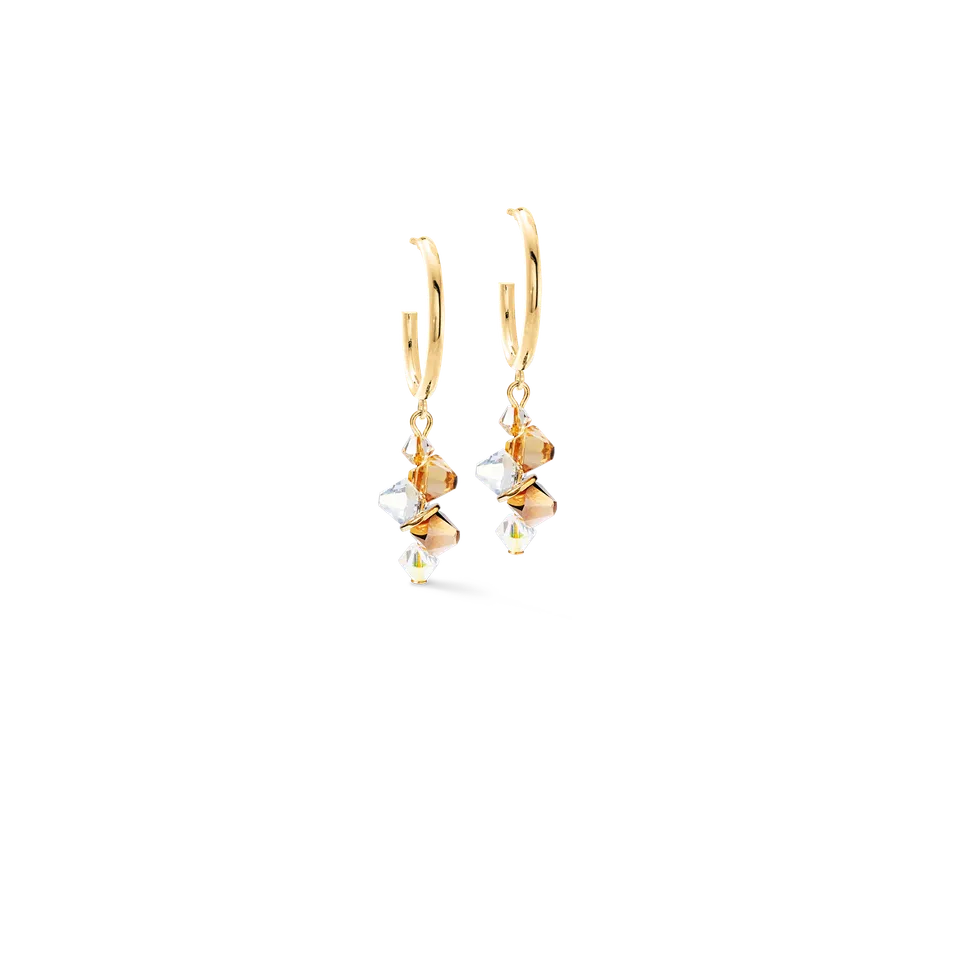 coeur-de-lion-ohrringe-dancing-crystals-gold-beige-creolen image 1