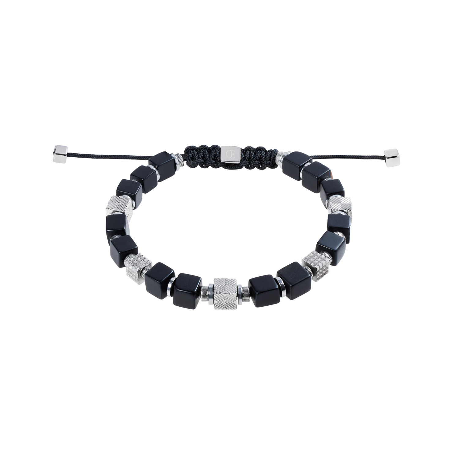 coeur-de-lion-geocube-armband-onyx-und-graphic-relief-edelstahl image 1