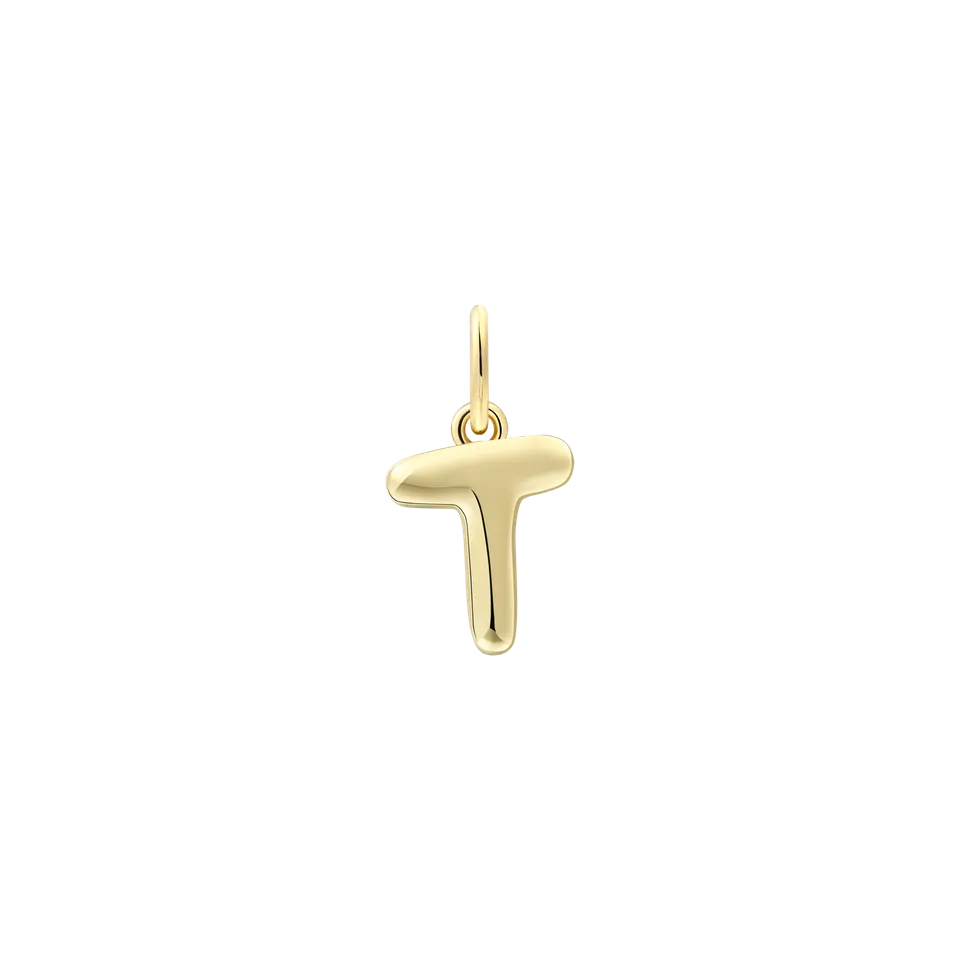 xenox-t-letter-bold-charm-925-sterlingsilber-18k-vergoldet-buchstabe-t image 1