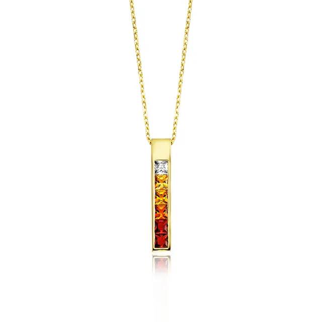 julie-julsen-kette-mit-anh-nger-crystal-line-vergoldet-mit-6-bunten-natursteinen image 1