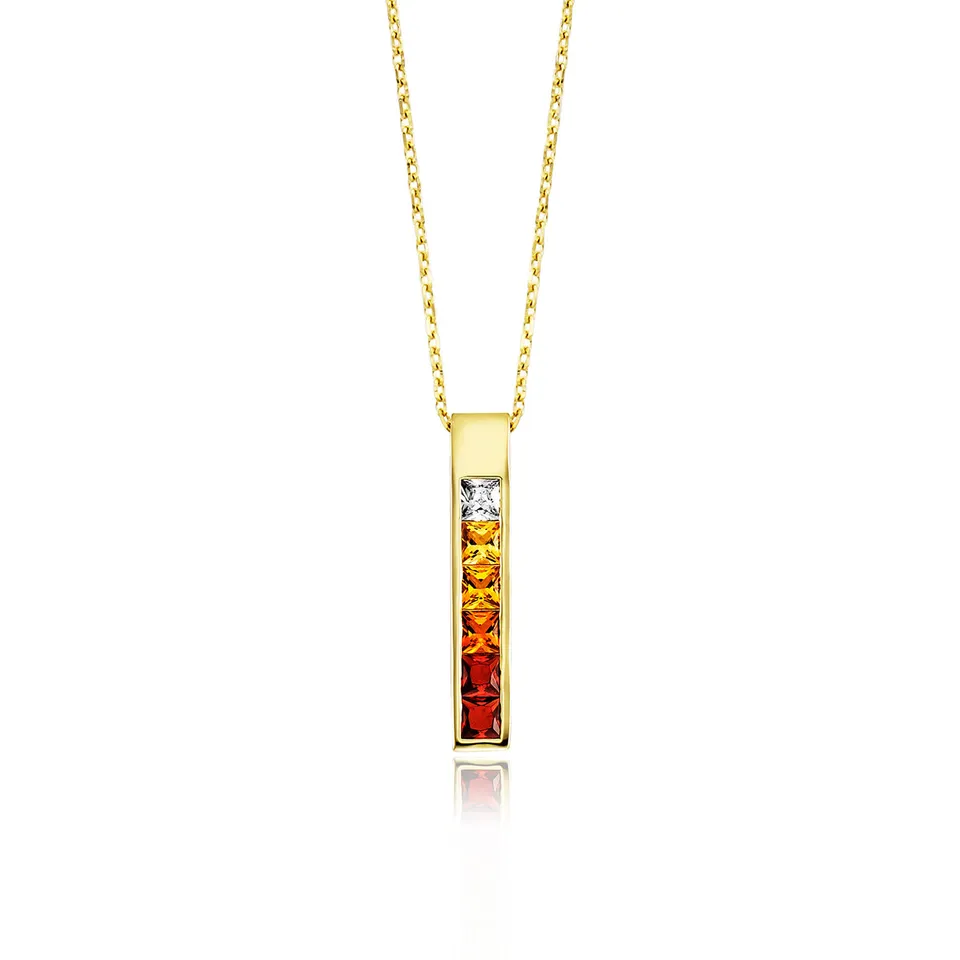 julie-julsen-kette-mit-anh-nger-crystal-line-vergoldet-mit-6-bunten-natursteinen image 1