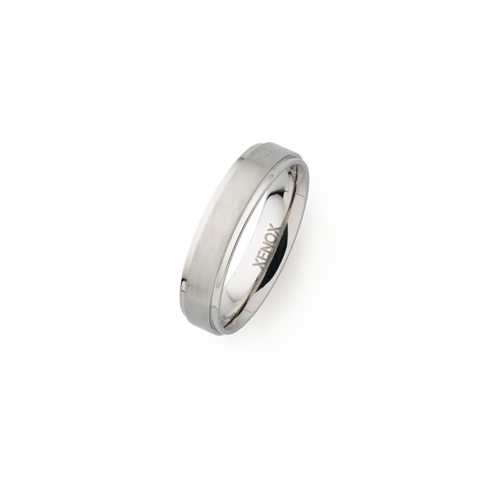 xenox-partnerring-aus-edelstahl-matt-poliert-x2266 image 1