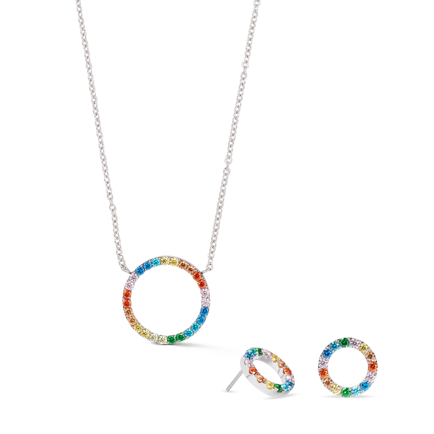 coeur-de-lion-ohrringe-sparkling-circle-silber-multicolor image 3