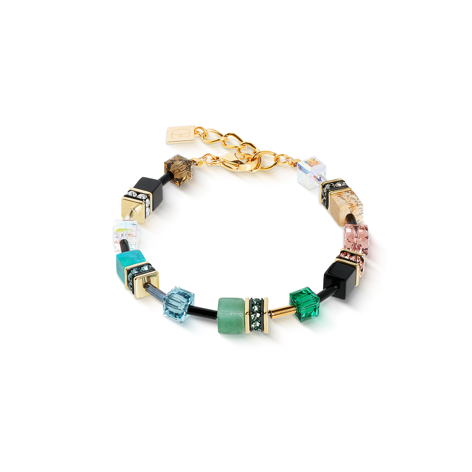 coeur-de-lion-geocube-iconic-precious-armband-art-nouveau-gold-multicolor image 1