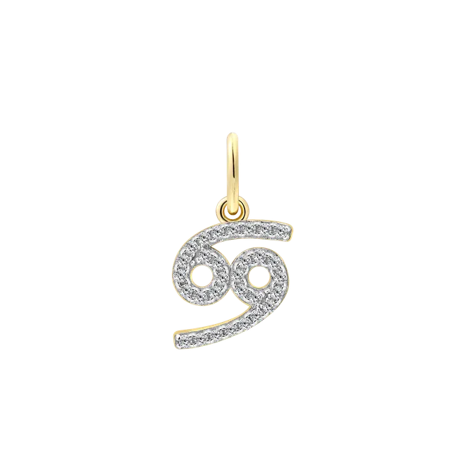 xenox-krebs-charm-925-sterlingsilber-18k-vergoldet-sternzeichen-mit-zirkonia image 1