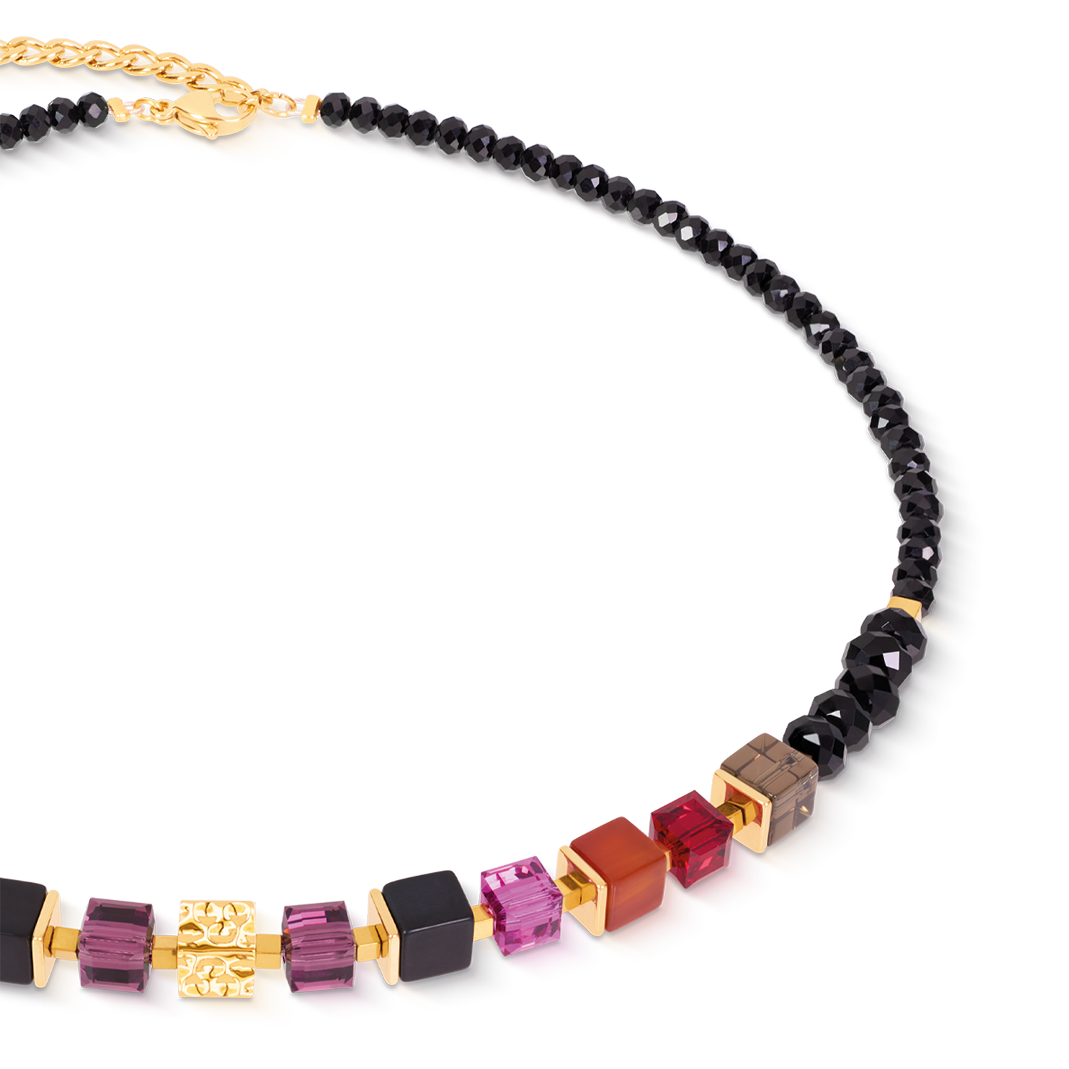 coeur-de-lion-geocube-halskette-cube-mix-precious-berry-gold-42-cm-6-cm image 2