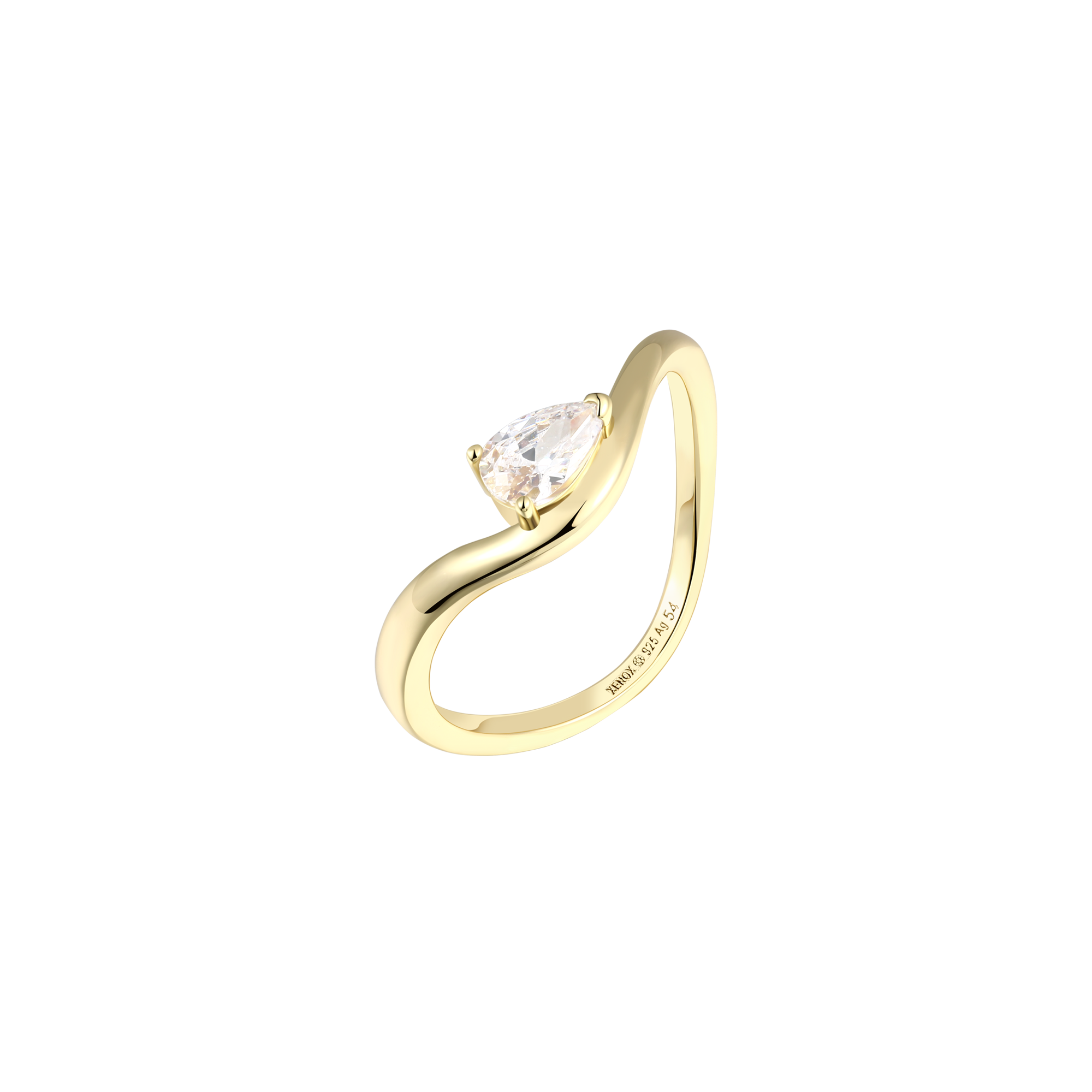 xenox-halo-ring-925-sterlingsilber-rhodiniert-mit-tropfen-zirkonia image 2