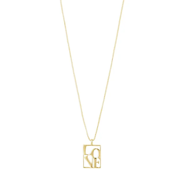 pilgrim-love-tag-halskette-gold-plated-love-anh-nger-eckig image 1