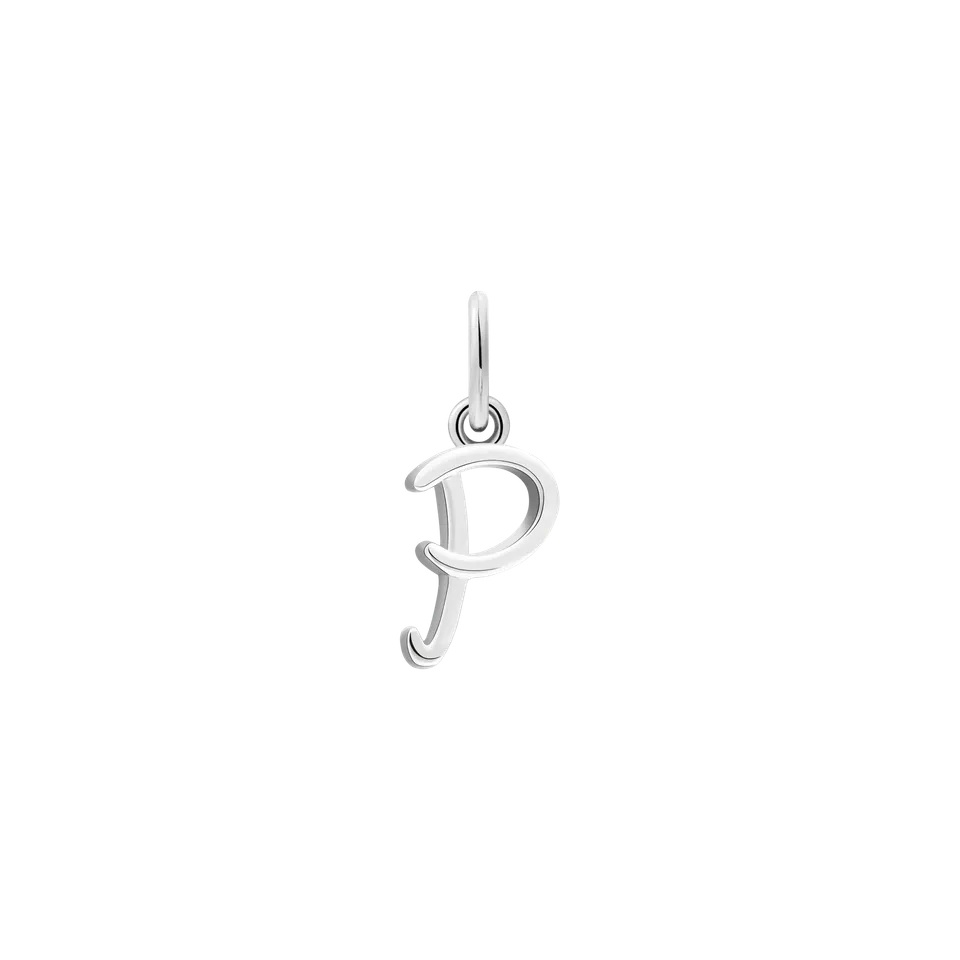 xenox-p-letter-italic-charm-925-sterlingsilber-rhodiniert image 1