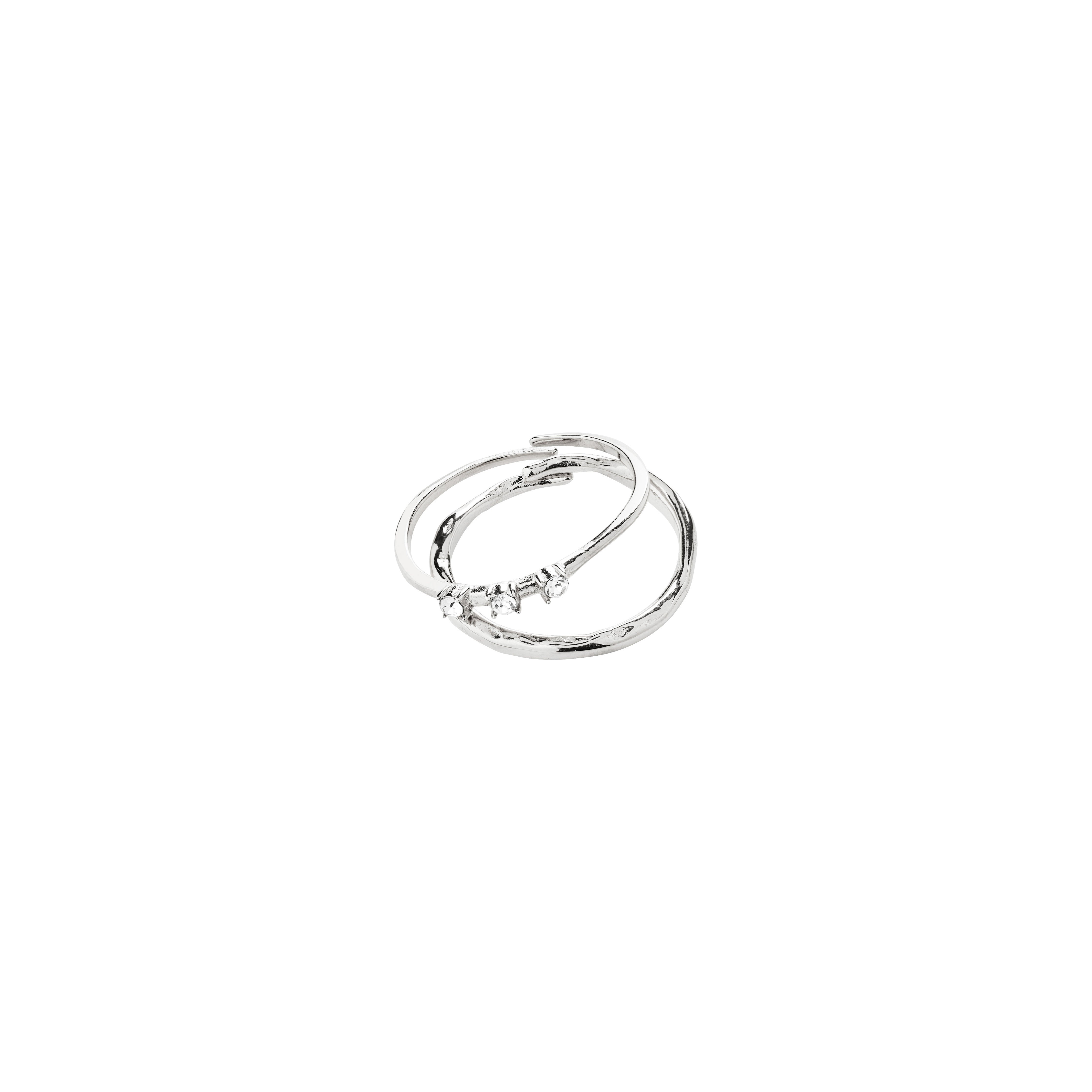 pilgrim-ivarin-ring-set-2-in-1-versilbert-mit-kristallen image 1