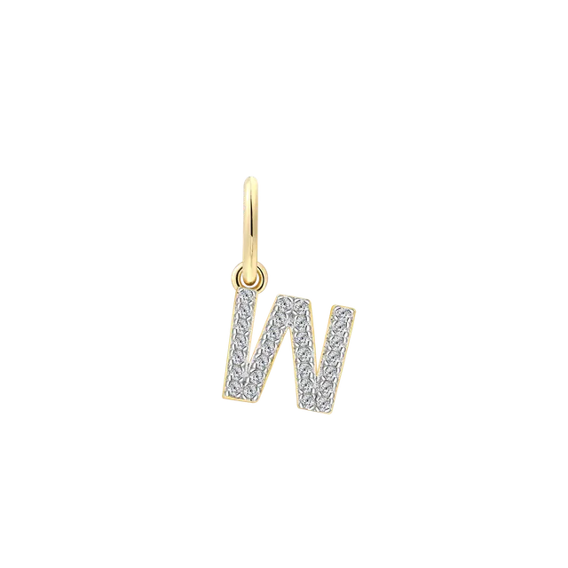 xenox-w-letter-charm-w-925-sterlingsilber-18k-vergoldet-mit-zirkonia image 1