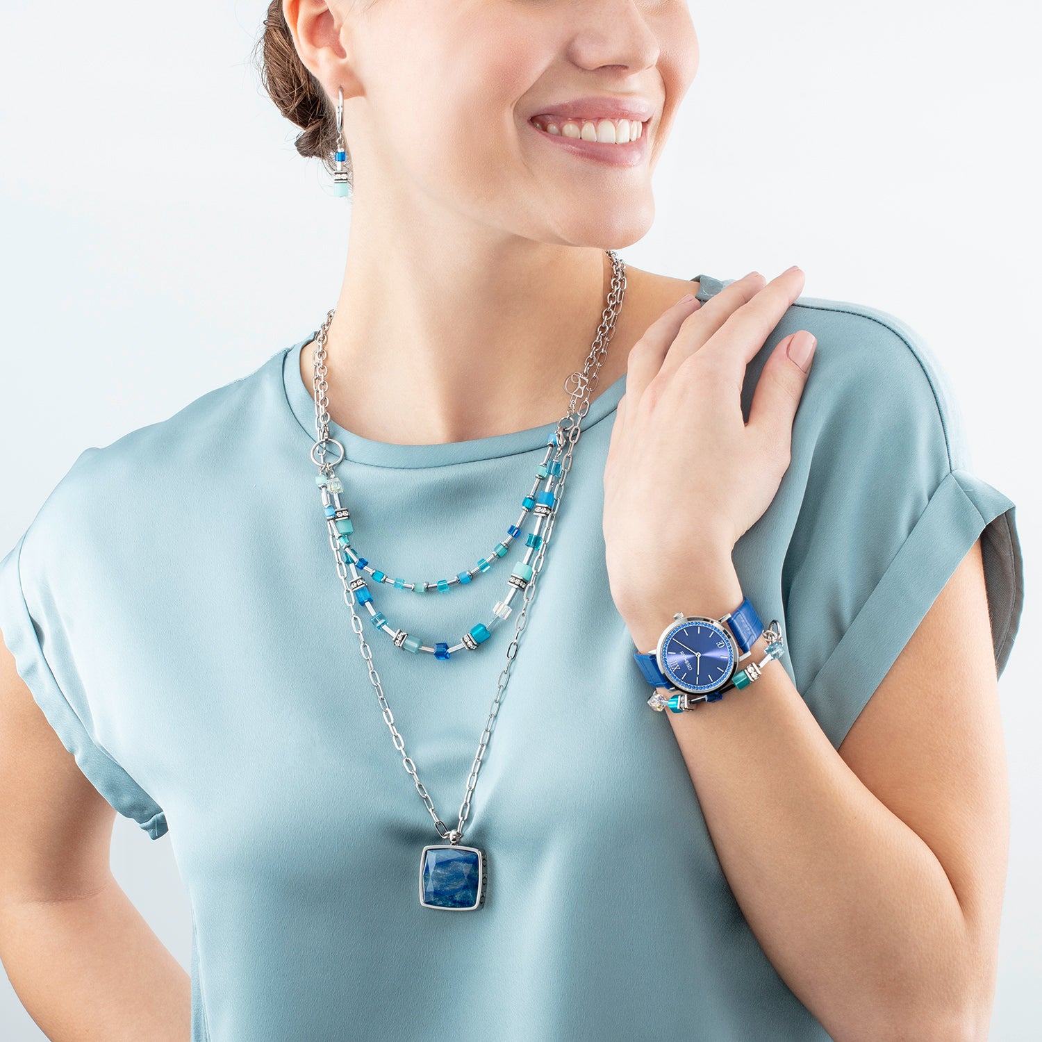 coeur-de-lion-geocube-iconic-layer-chain-creole-ocean-vibes-blau-silber image 4