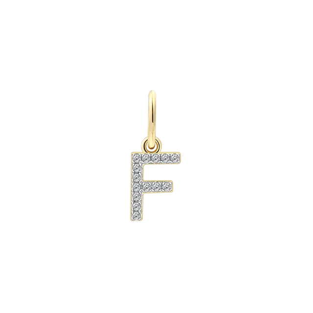 xenox-f-letter-charm-925-sterlingsilber-18k-vergoldet-mit-zirkonia-xs10450g-f image 1