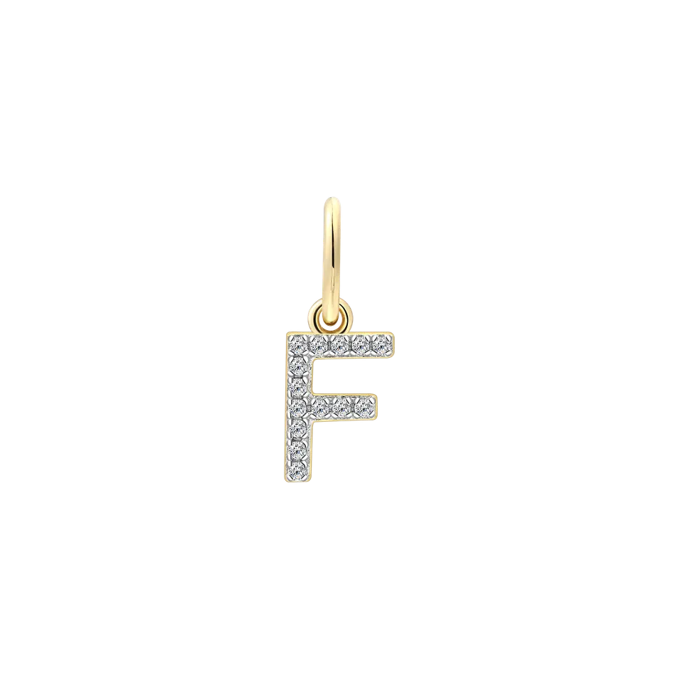 xenox-f-letter-charm-925-sterlingsilber-18k-vergoldet-mit-zirkonia-xs10450g-f image 1