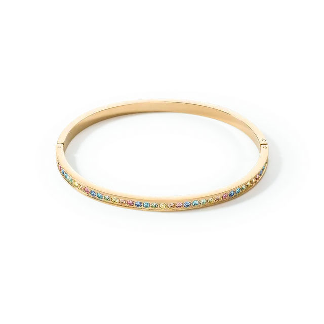 coeur-de-lion-armreif-iconic-slim-gold-multicolor-pastell-17-cm image 1