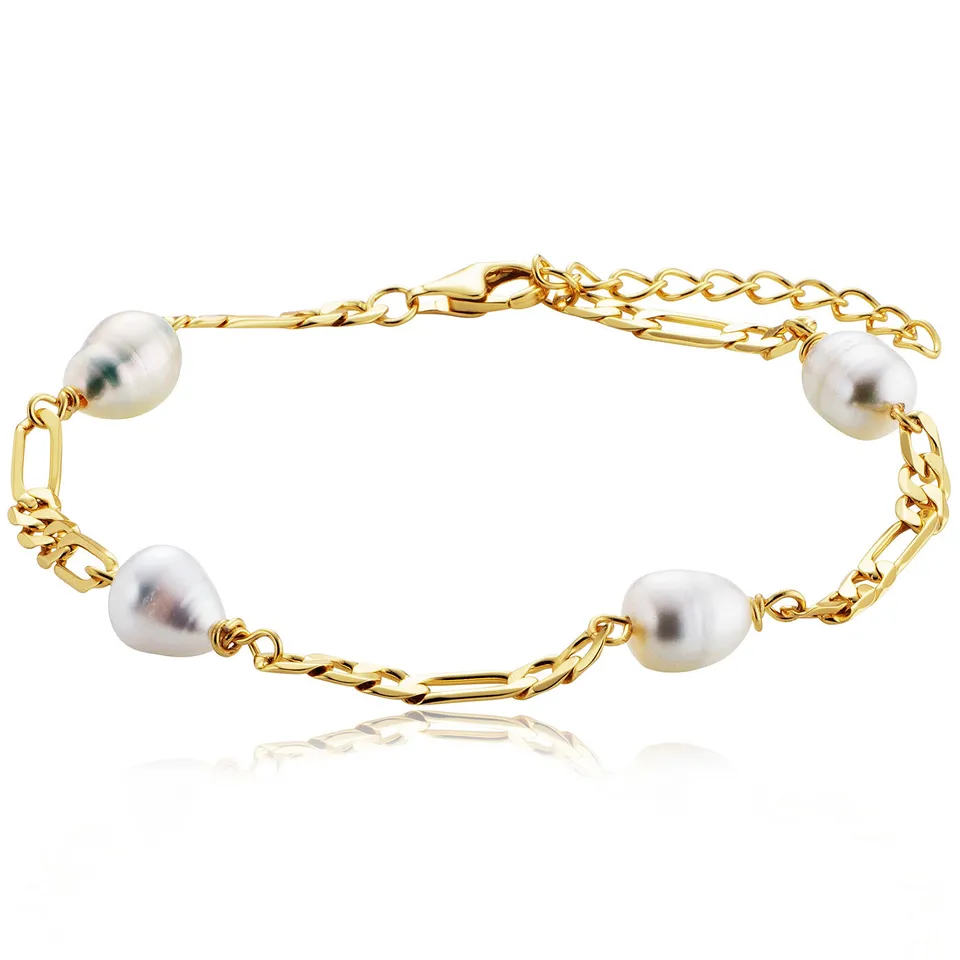 julie-julsen-figaroarmband-pearls-vergoldet-mit-4-s-wasserperlen image 1