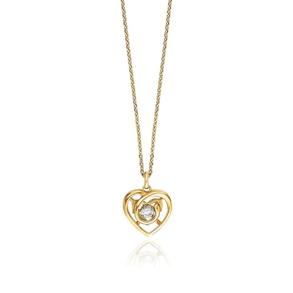 julie-julsen-dancing-stone-kette-herz-vergoldet-mit-zirkonia-42-cm image 1