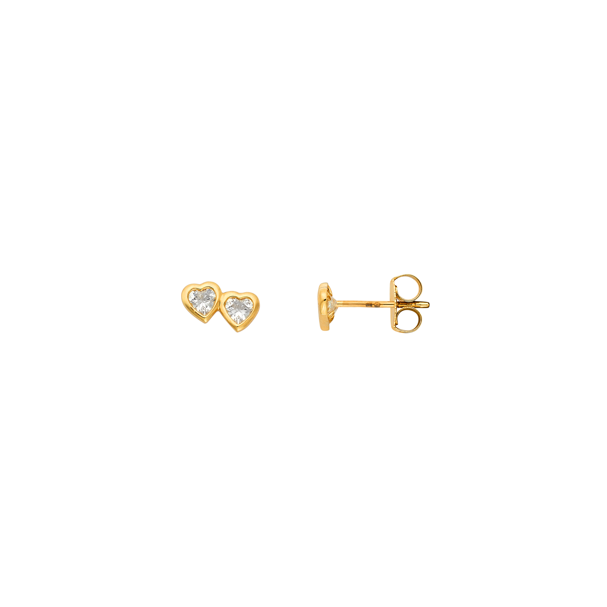 xenox-fine-heart-duo-ohrringe-585-gelbgold-mit-zirkonia image 1