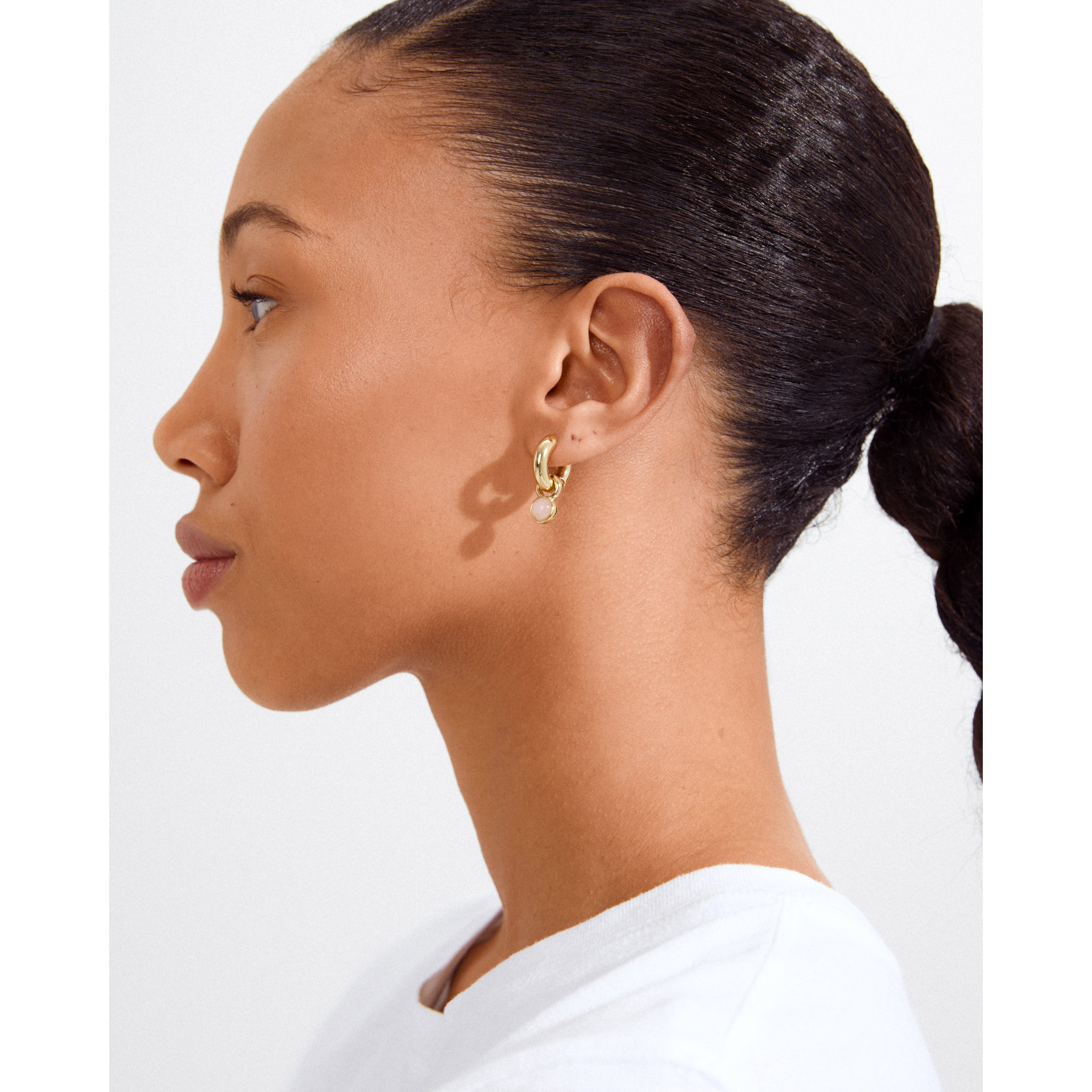 pilgrim-evah-creolen-ohrringe-gold-plated-rosa-mit-rosenquarz-anh-nger image 2