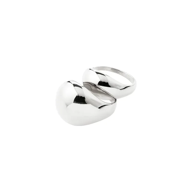 pilgrim-evon-ring-set-2-in-1-versilbert-bubble-dome-verstellbar image 1