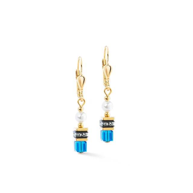coeur-de-lion-iconic-ohrringe-sparkling-princess-couture-blau-wei-gold image 1