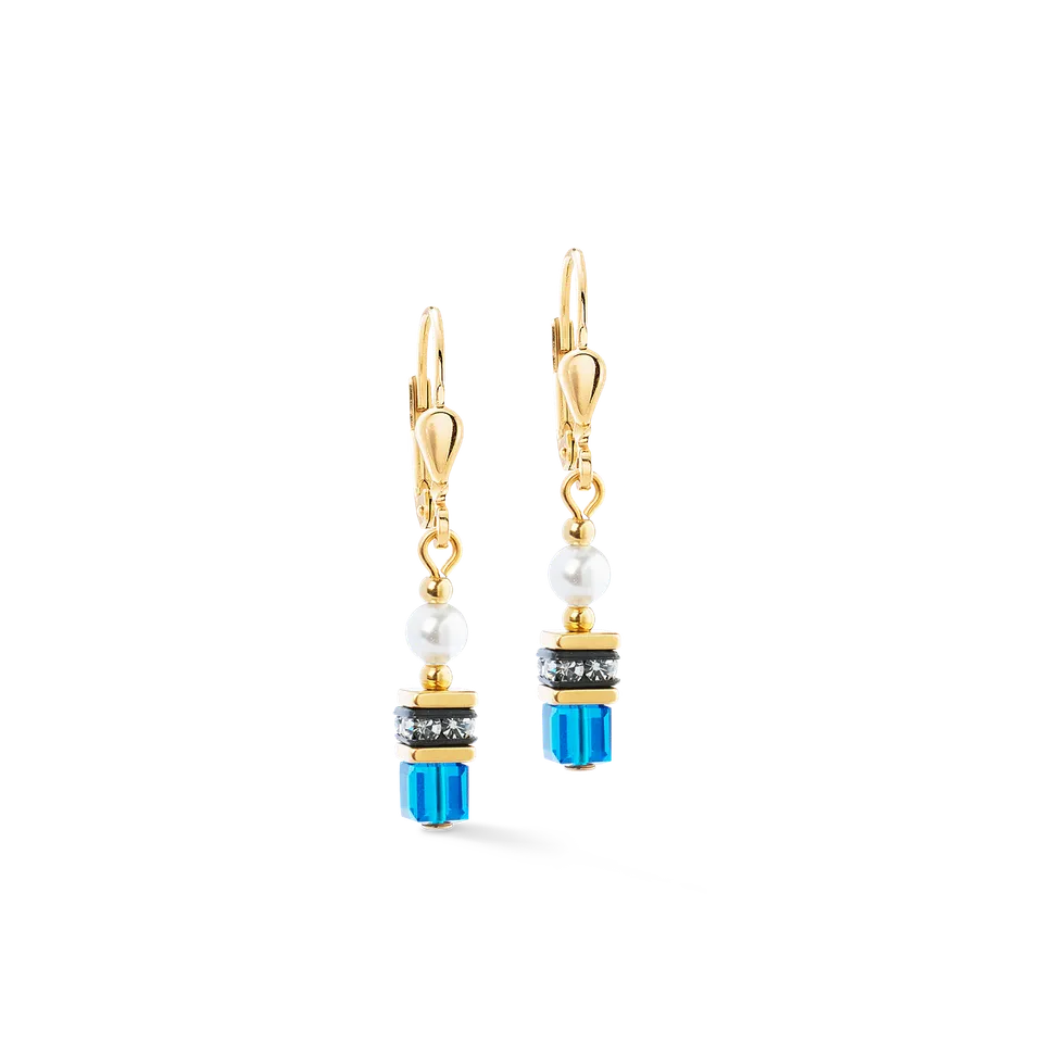 coeur-de-lion-iconic-ohrringe-sparkling-princess-couture-blau-wei-gold image 1