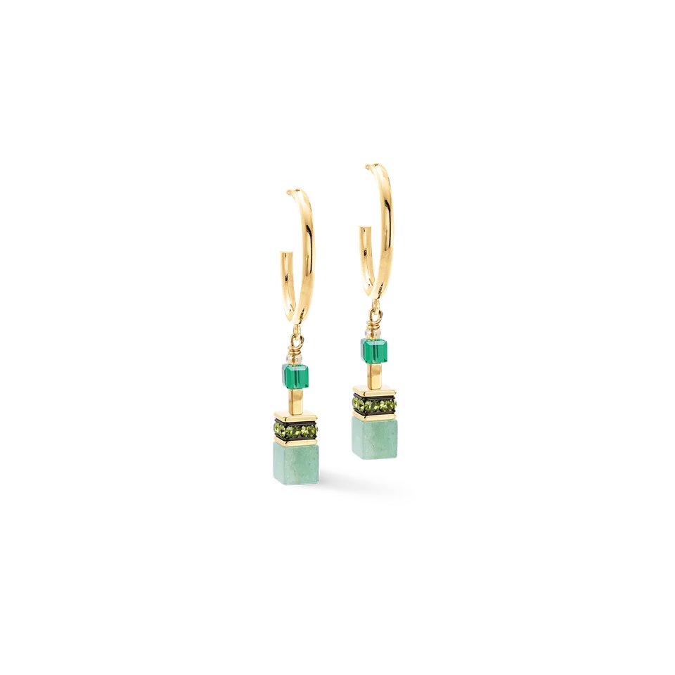 coeur-de-lion-geocube-precious-statement-creolen-emerald-garden-gr-n-gold-6-cm image 1