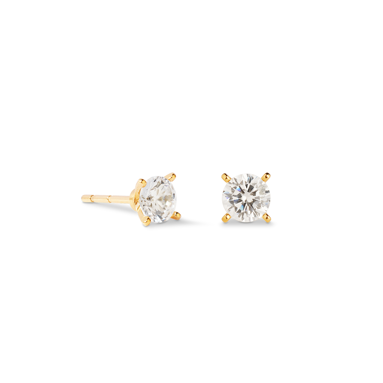coeur-de-lion-glam-dot-ohrstecker-5-mm-gold-kristall image 2