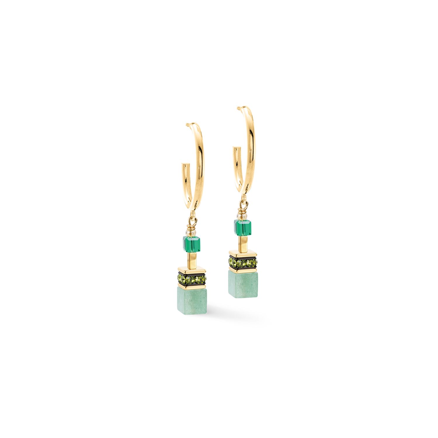 coeur-de-lion-geocube-precious-statement-creolen-emerald-garden-gr-n-gold-6-cm image 1
