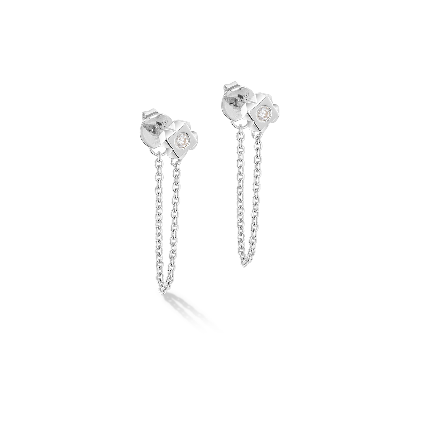 coeur-de-lion-statement-sparkling-spike-chain-ohrringe-6-mm-silber-sterling-silb image 2