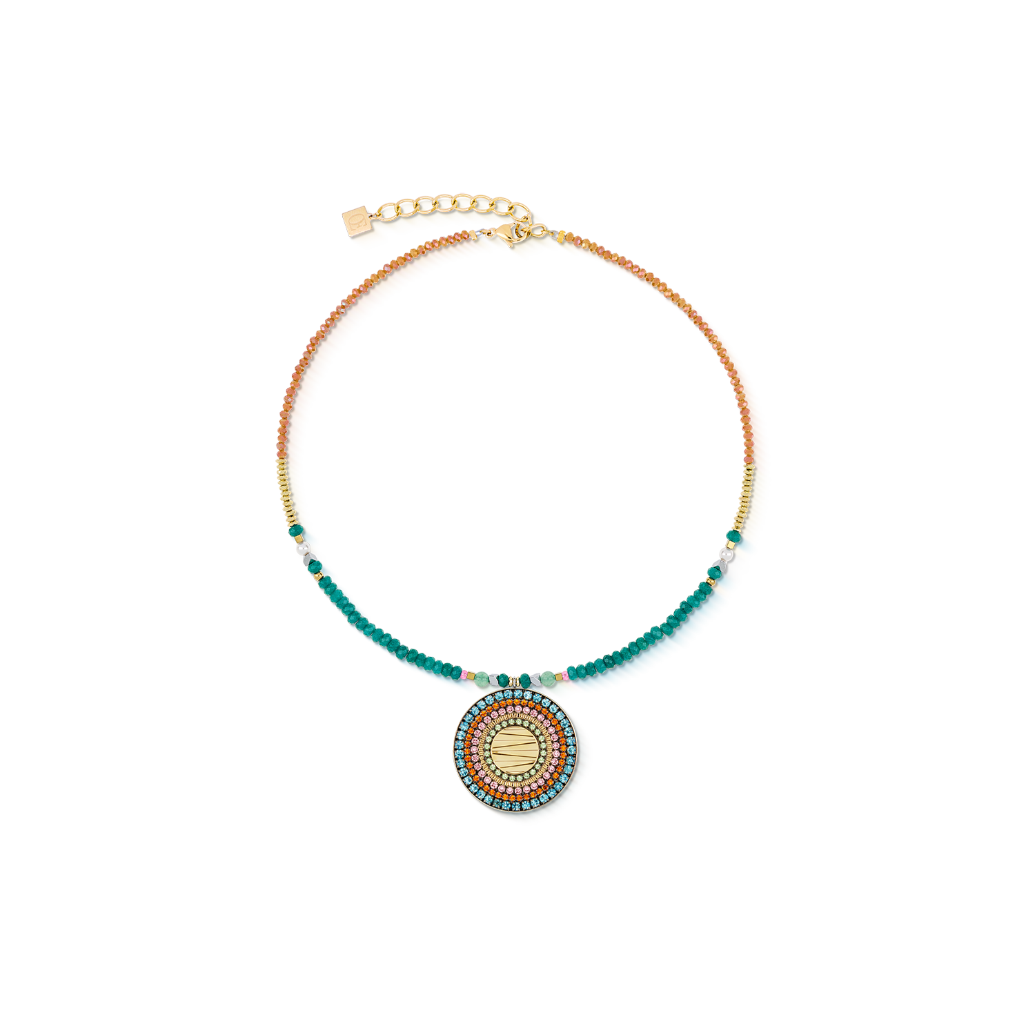 coeur-de-lion-amulett-modern-future-halskette-gold-multicolor-boho-edelstein-kri image 1