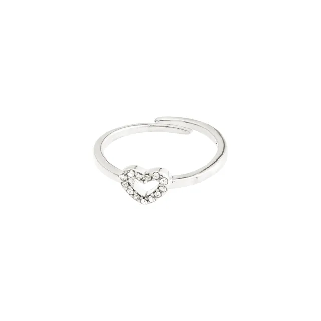 pilgrim-lulu-kristall-herz-stapelring-versilbert image 1