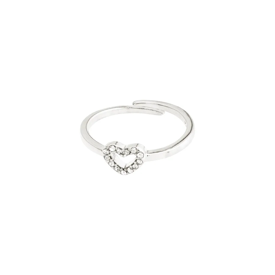 pilgrim-lulu-kristall-herz-stapelring-versilbert image 1