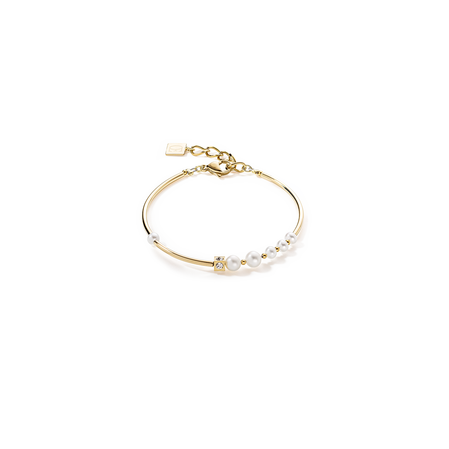 coeur-de-lion-asymmetrie-armband-s-wasserperlen-edelstahl-wei-gold image 1