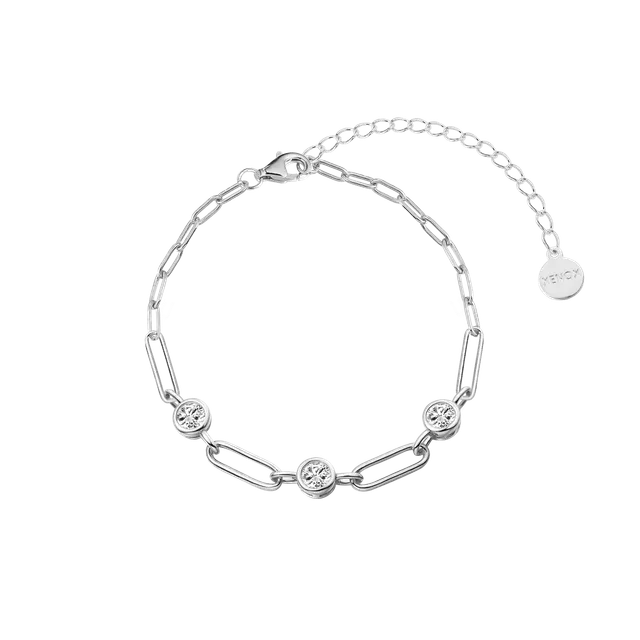 xenox-linked-armband-925-sterlingsilber-mit-3-zirkonia-rhodiniert image 1